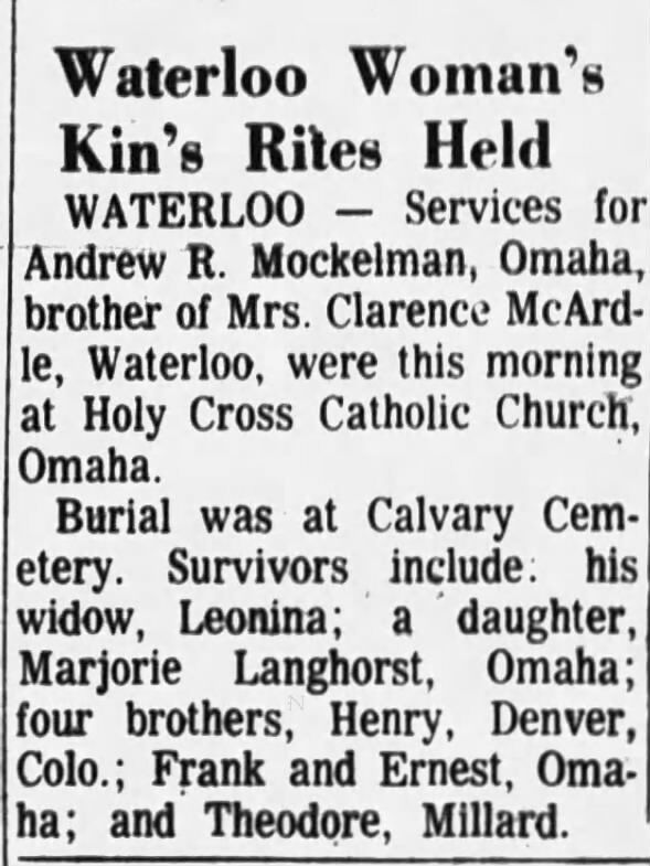 Obituary for Andrew R. Mockelman